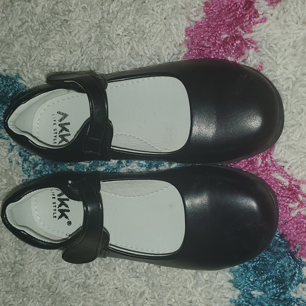 Girls Black flats.  Uniform Shoes.